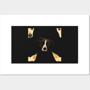 Black and White Puppies - Cute dog pattern Posters and Art